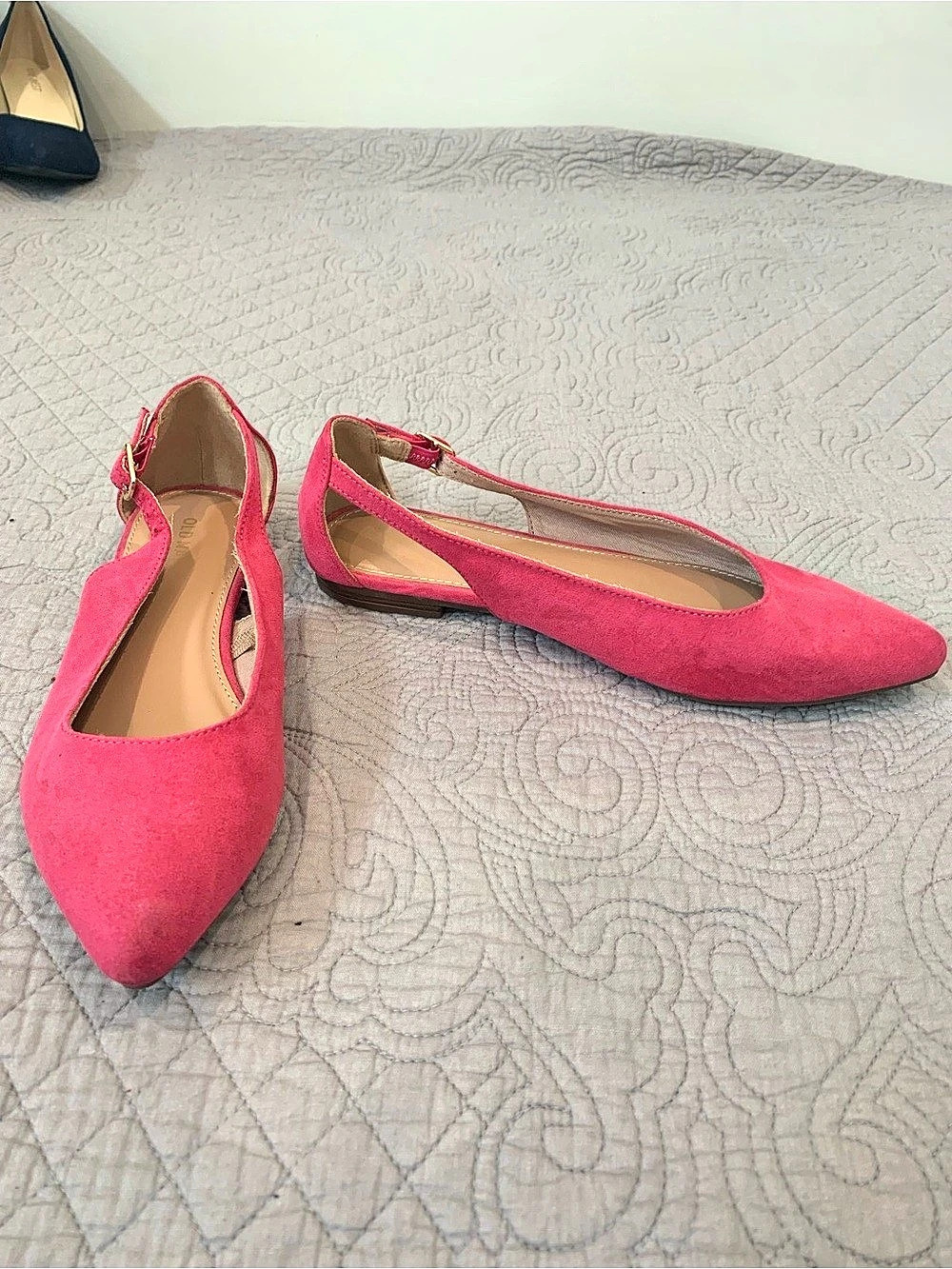 OLD NAVY Faux-Suede Slingback Flats Pointed-Toe Pink US 6